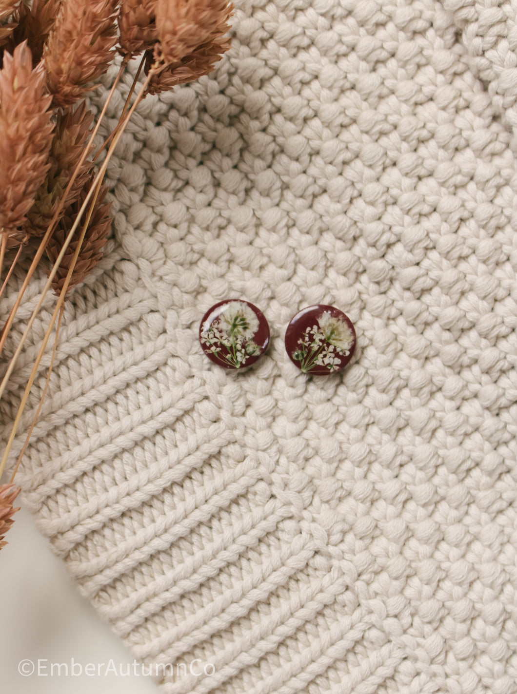 Ember Studs | Harvest Collection | In Cranberry